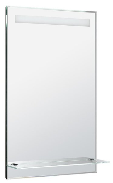 Aqualine Zrcadlo s LED osvětlením a policí 50x80cm, kolébkový vypínač
