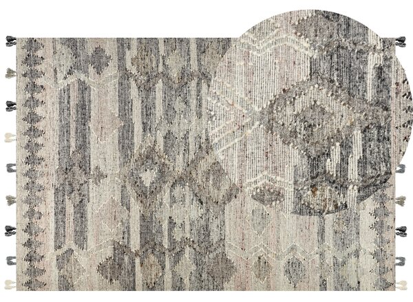Koberec ARATASHEN Šedá 200 x 300 cm Vlna Kelim