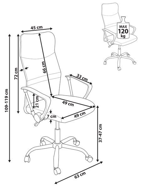 Kancelářská židle DESIGN Šedá