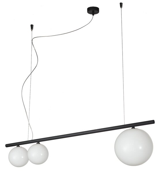 Metal lux 276.144.03 Libra, závěsné svítidlo 3xG9, černá/bílé sklo, délka 100cm