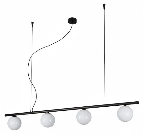 Metal lux 276.133.03 Libra, závěsné svítidlo 4xG9, černá/bílé sklo, délka 120cm