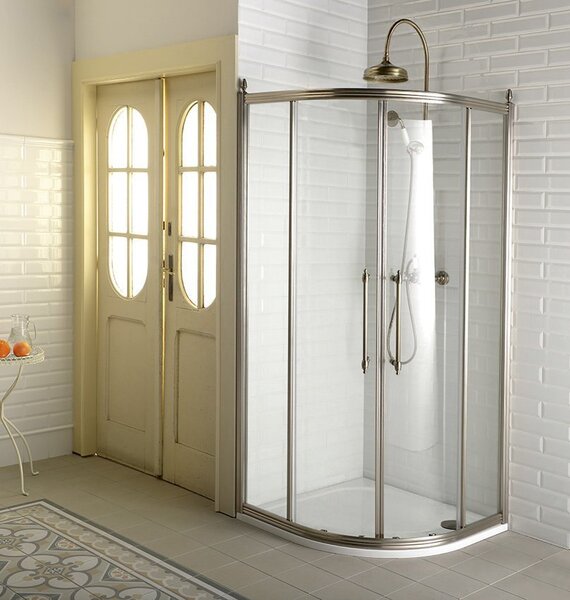 Gelco, ANTIQUE čtvrtkruhová sprchová zástěna 900x900mm, 2 dveře, čiré sklo, bronz, GQ5290C