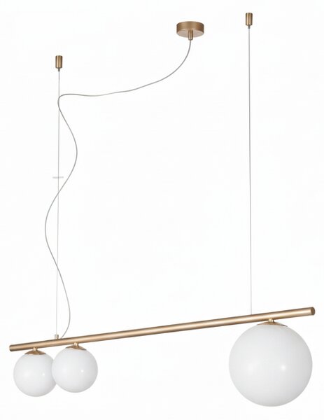 Metal lux 276.144.07 Libra, závěsné svítidlo 3xG9, champagne/bílé sklo, délka 100cm