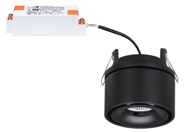 Paulmann 93370 Spircle, černá zápustná bodovka, 8W LED 3000K, prům. 7,8cm