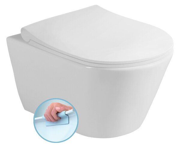 Sapho AVVA SHORT závěsná WC mísa, Rimless, 35,5x49cm, bílá
