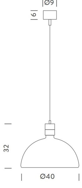 Nemo AM4C, závěsné svítidlo se stínidlem ze skla, 1x250W E27, prům. 40cm