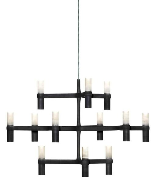 Nemo Crown Minor, matně černý závěsný lustr, 12x25W G9, 67x77cm, výška 50cm