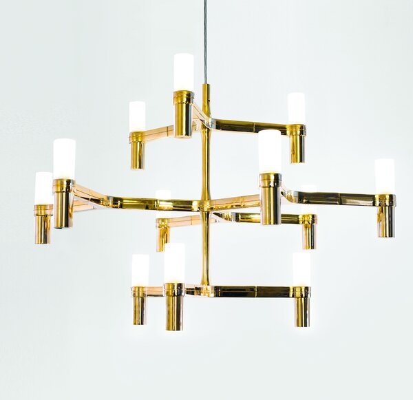 Nemo Crown Minor, pozlacený závěsný lustr, 12x25W G9, 67x77cm, výška 50cm