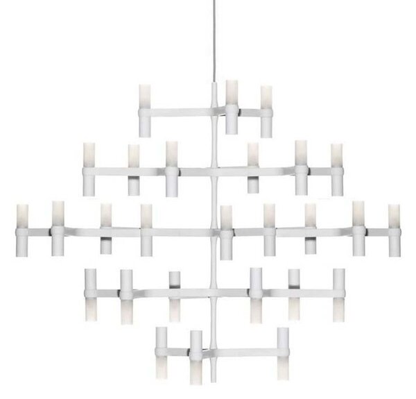 Nemo Crown Major, matně bílý závěsný lustr, 30x25W G9, 109x113cm, výška 87cm