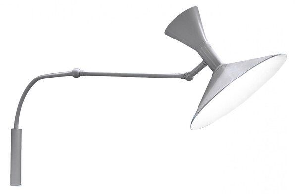 Nemo Mini Lampe de Marseille, nastavitelná šedá nástěnná lampa s přímým a nepřímým světlem, 2x46W E14, max 90cm