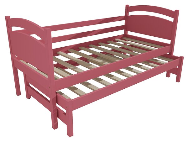Vomaks Dětská postel s výsuvnou přistýlkou DPV 019 Rozměr: 80 x 200 cm, Povrchová úprava: netransparentní barva růžová
