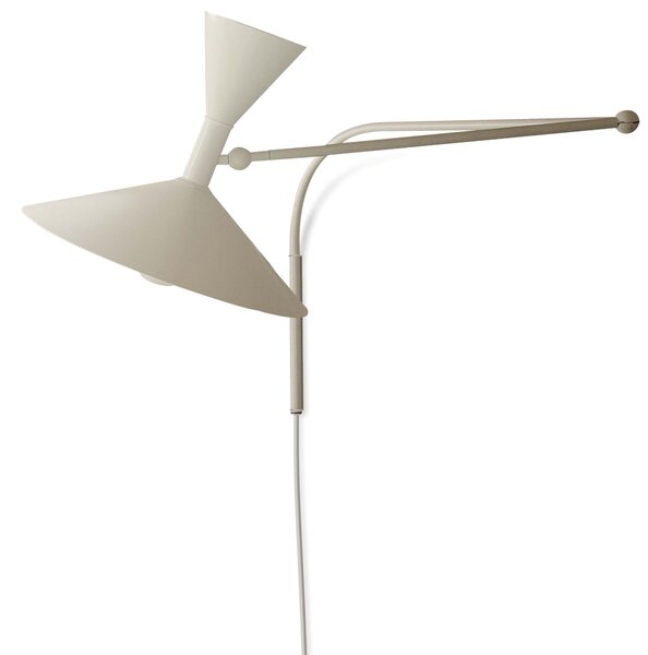 Nemo Lampe de Marseille, nastavitelná bílá nástěnná lampa s přímým a nepřímým světlem, 2x70W E27, max 166cm
