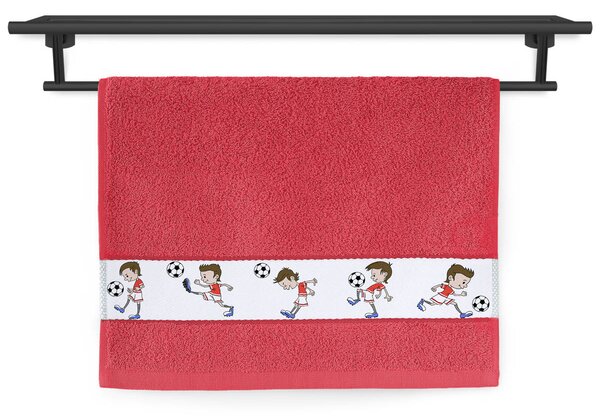 Dětský ručník Veba RUJANA tisk Fotbal červená Velikost: 30x50 cm