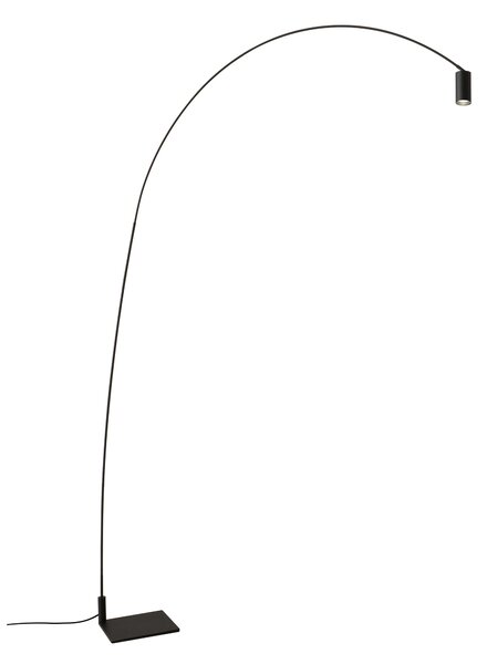 Nemo Fox, černá designová stojací lampa, 15W LED 2700K stmívatelná, výška 225cm