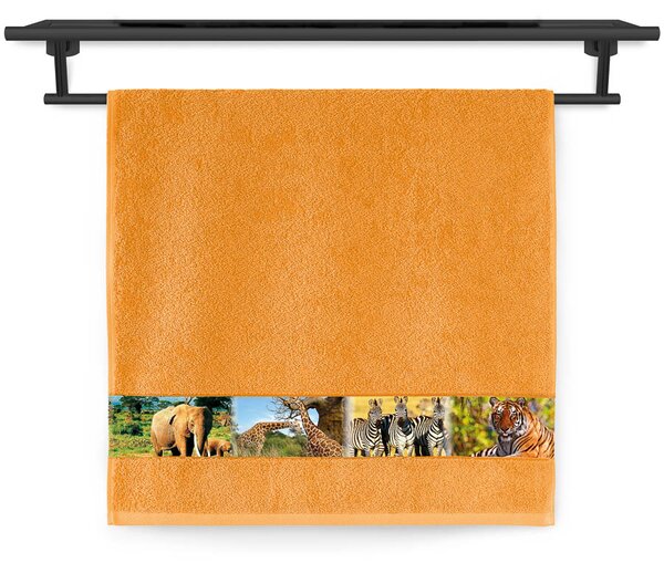 Ručník Veba NORA Safari tisk oranžová Velikost: 50x100 cm