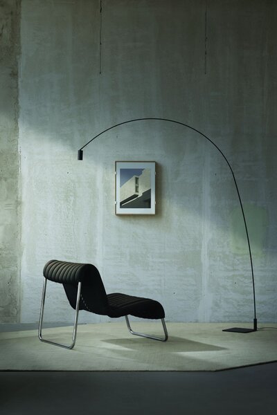 Nemo Fox, černá designová stojací lampa, 15W LED 2700K stmívatelná, výška 225cm