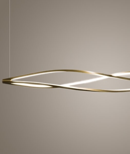 Nemo In The Wind horizontal, zlaté závěsné svítidlo, LED 58W 2700K, délka 183cm