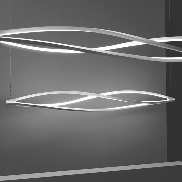 Nemo In The Wind horizontal, bílé závěsné svítidlo, LED 58W 2700K, délka 183cm