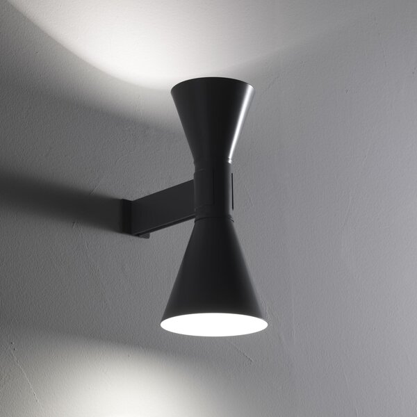 Nemo Lampe de Marseille, šedé nástěnné svítidlo, 2x52W E27, výška 40cm