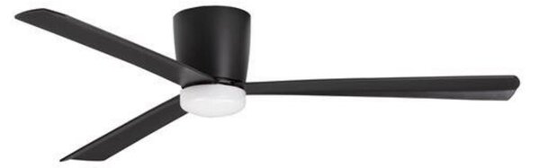 NOVA LUCE stropní ventilátor DELL tělo z hliníku matná černá 3ABS dřevěné listy 9952330