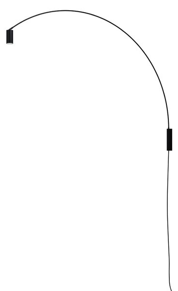 Nemo Fox, černá designová nástěnná lampa, 15W LED 2700K stmívatelná, výška 100cm