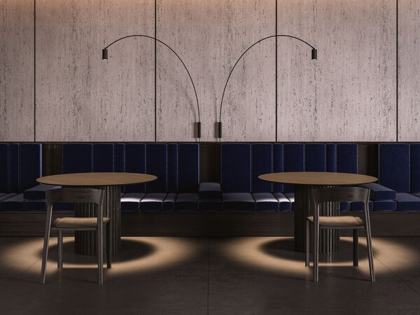 Nemo Fox, černá designová nástěnná lampa, 15W LED 2700K stmívatelná, výška 100cm