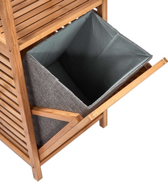 BIG BAMBOO Regál s košem na prádlo