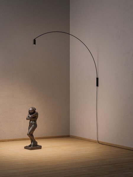 Nemo Fox, černá designová nástěnná lampa, 15W LED 2700K stmívatelná, výška 100cm