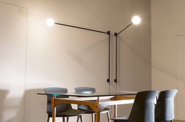 Nemo Potence Pivotance, černá designová nástěnná lampa se stmívačem, 8W E27, délka 200cm