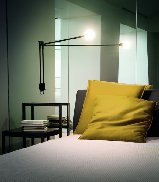 Nemo Mini Potence Pivotance, červená designová nástěnná lampa s vypínačem, 4W G9, délka 100cm