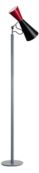 Nemo Parliament, černo-červená stojací lampa se stmívačem, 2x52 E27, výška 180cm