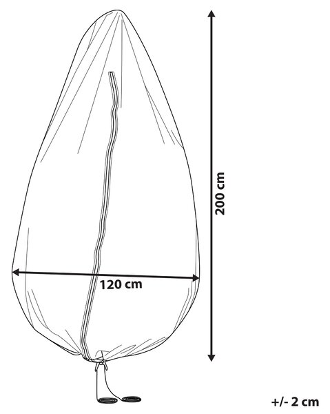 Ochranná plachta CHUVA 200 cm 120 cm 120 cm Šedá