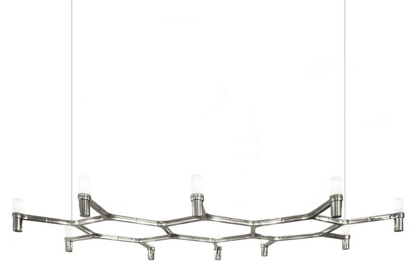 Nemo Crown Plana Major, leskle hliníkový závěsný lustr, 12x25W G9, 88x186cm, výška 16cm