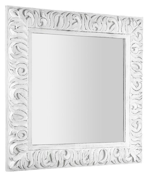 SAPHO ZEEGRAS retro zrcadlo ve vyřezávaném rámu 90x90cm, bílá IN395