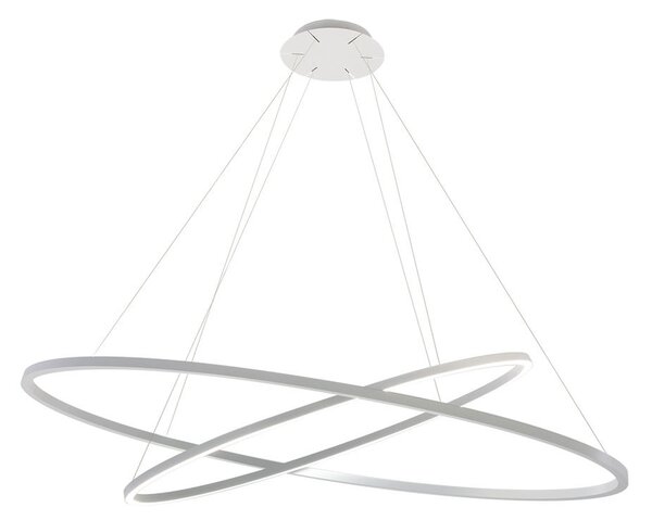 Nemo Ellisse Pendant Double, bílé oválné závěsné svítidlo, 85W LED 3000K, 135x70cm