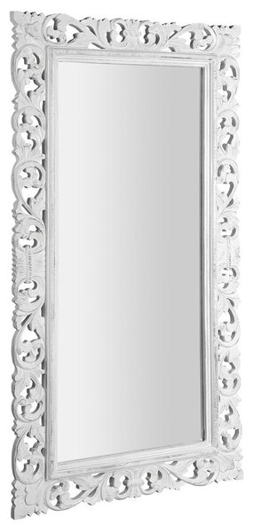 SAPHO SCULE retro zrcadlo ve vyřezávaném rámu 80x150cm, bílá IN328