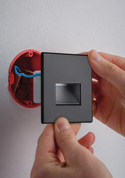Paulmann LED zápustné svítidlo EDGE Quadro, 8x8cm, 1,2W, 230V, 2700K Barva: Matná černá
