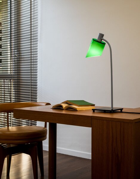 Nemo Lampe De Bureau, stolní lampa s modro-šedým stínítkem, 1x20W E14, výška 51cm