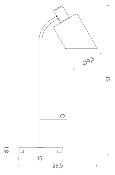Nemo Lampe De Bureau, stolní lampa s modro-šedým stínítkem, 1x20W E14, výška 51cm