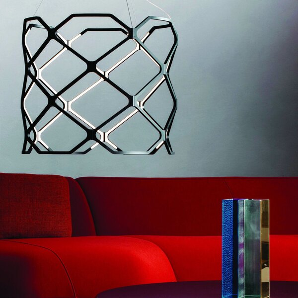 Nemo Titia, černé závěsné svítidlo, 90W LED 2700K stmívatelné, průměr 70cm, výška 60cm