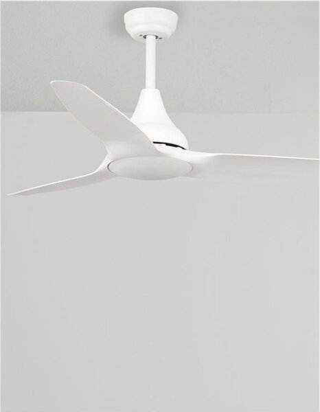 NOVA LUCE stropní ventilátor se světlem SAMOA tělo z oceli matná bílá a sklo 3ABS bílé listy LED 18W 3000K 5267301