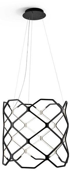 Nemo Titia, černé závěsné svítidlo, 90W LED 2700K stmívatelné, průměr 70cm, výška 60cm
