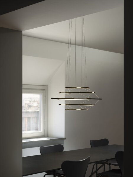 Nemo Drop 5, černé závěsné svítidlo, 35W LED 2700K stmívatelné, průměr 70cm
