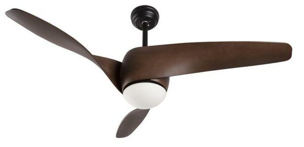 NOVA LUCE stropní ventilátor se světlem BREEZE tělo z oceli matná černá a sklo 3ABS dřevěné listy LED 18W 3000K 5267611