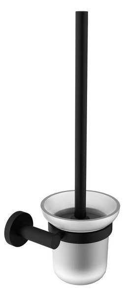 Sapho Sapho, X-ROUND WC štětka nástěnná, mléčné sklo, černá