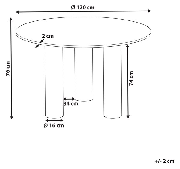 Jídelní stůl ORIN Světlý jasan 120 cm 120 cm