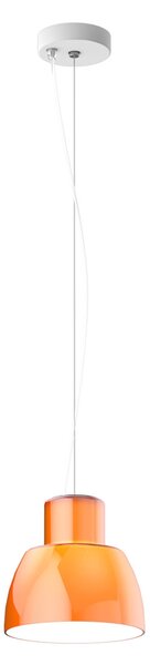 Nemo Lorosae, oranžové závěsné svítidlo se stínidlem ze skla, 1x60W E27, prům. 20cm