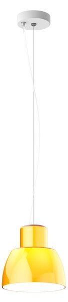 Nemo Lorosae, žluté závěsné svítidlo se stínidlem ze skla, 1x60W E27, prům. 20cm