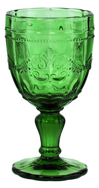 VICTORIAN Sklenice na stopce 230 ml - tm. zelená