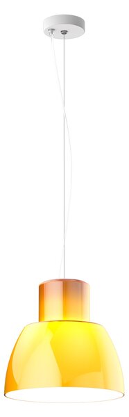 Nemo Lorosae, žluté závěsné svítidlo se stínidlem ze skla, 1x60W E27, prům. 30cm